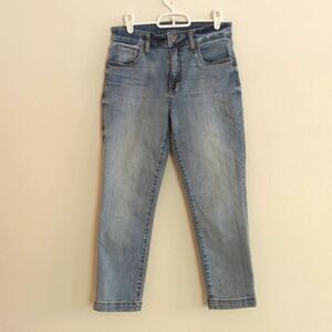 Kut from the Kloth High Rise Crop Straight Leg Light Wash Denim Jean - 2